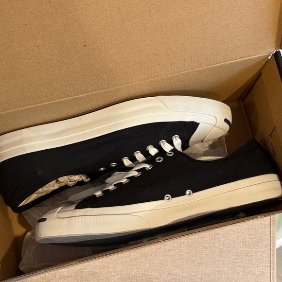 BRAND NEW Converse Jack Purcell Black and White Sneakers - Picture 6 of 7